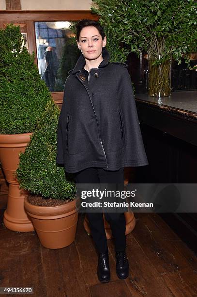 Rose McGowan attends Through Her Lens: The Tribeca Chanel Women's Filmmaker Program luncheon at Locanda Verde on October 26, 2015 in New York City.