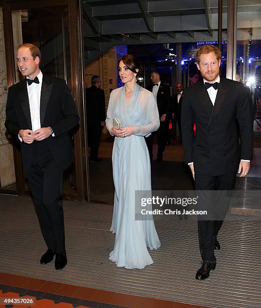 Prince William, Duke of Cambridge, Catherine, Duchess of Cambridge and Prince Harry attend The Cinema and Television Benevolent Fund's Royal Film...