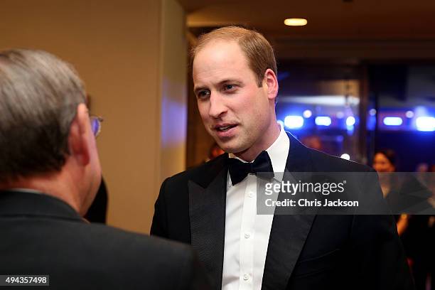 Prince William, Duke of Cambridge meets charity representatives as he attends The Cinema and Television Benevolent Fund's Royal Film Performance 2015...