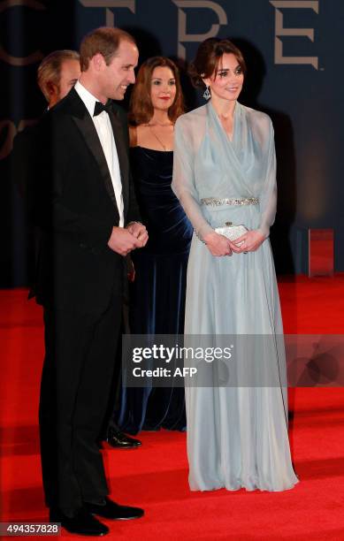 Prince William, Duke of Cambridge and Catherine, Duchess of Cambridge arrive for the world premiere of the new James Bond film 'Spectre' at the Royal...