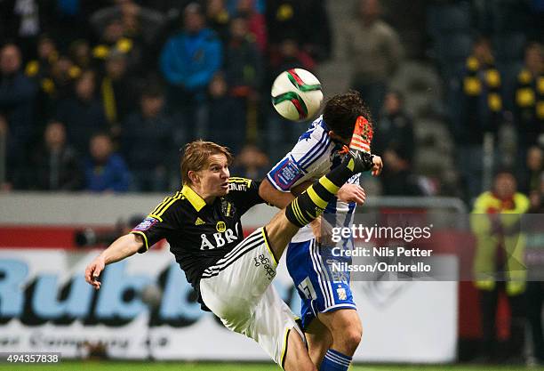 Johan Blomberg during the Allsvenskan match between AIK and IFK Goteborg at the Friends arena on October 26, 2015 in Solna, Sweden.