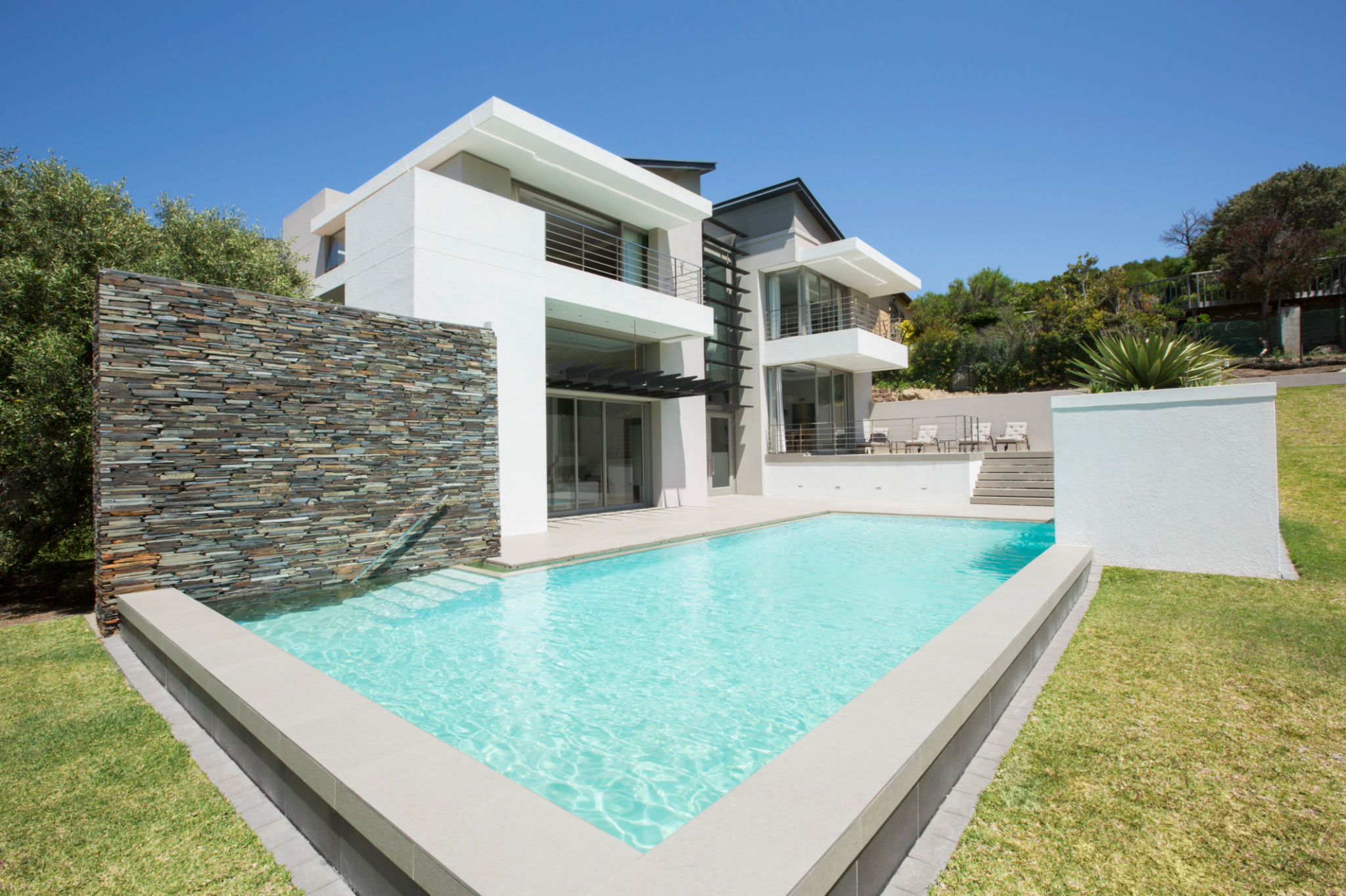 Modern house and lap pool Modern house and lap pool