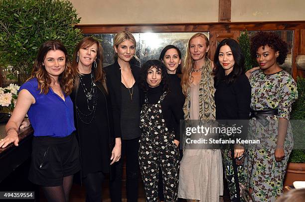 Jane Rosenthal poses with Kat Coiro, Anna Martemucci, Roja Gashtili, Julia Lerman, Christina Voros, Vera Miao and Numa Perrier at Through Her Lens:...