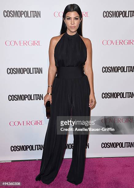 Personality Kourtney Kardashian arrives at Cosmopolitan Magazine's 50th Birthday Celebration at Ysabel on October 12, 2015 in West Hollywood,...