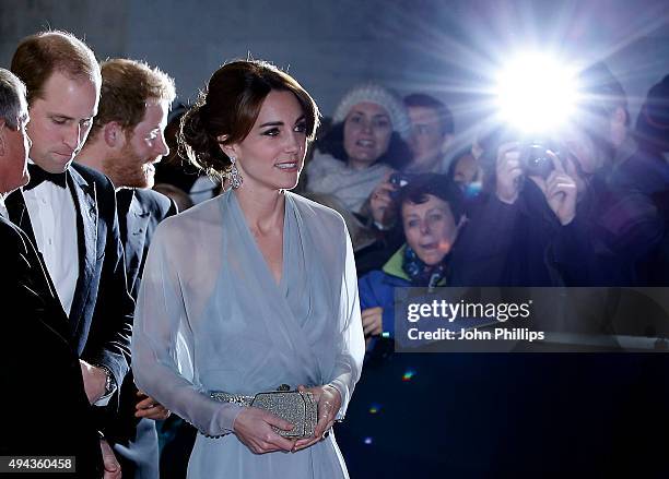 Prince William, Duke of Cambridge, Prince Harry and Catherine, Duchess of Cambridge attend the Royal Film Performance of 'Spectre'at Royal Albert...