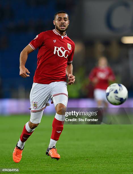 Bristol City player Derrick Williams in action during the Sky Bet Championship match between Cardiff City and Bristol City at Cardiff City Stadium on...