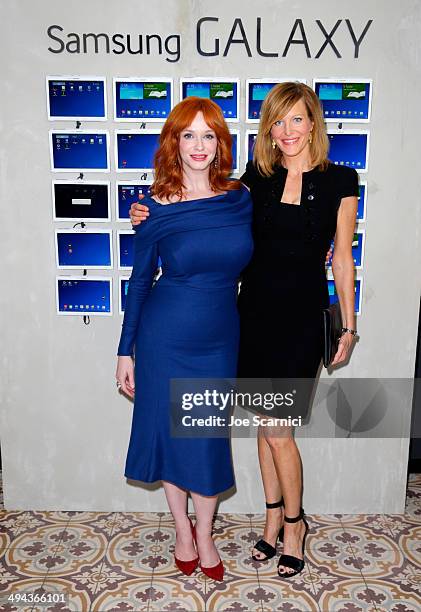 Actresses Christina Hendricks and Anna Gunn attend the Variety Studio powered by Samsung Galaxy at Palihouse on May 29, 2014 in West Hollywood,...