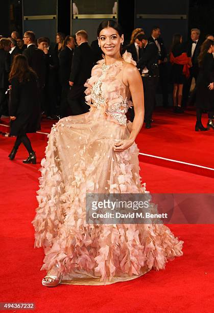 Stephanie Sigman attends the Royal World Premiere of "Spectre" at Royal Albert Hall on October 26, 2015 in London, England.