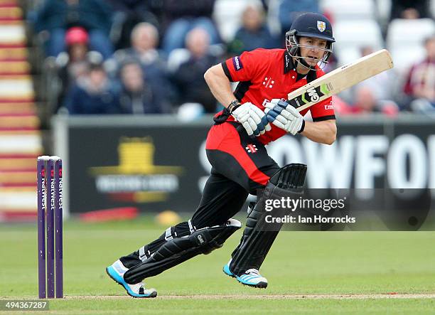 Mark Stoneman of Durham Jets during The Natwest T20 Blast match between Durham Jets and Lancashire Lightning at The Emirates Durham ICG on May 29,...