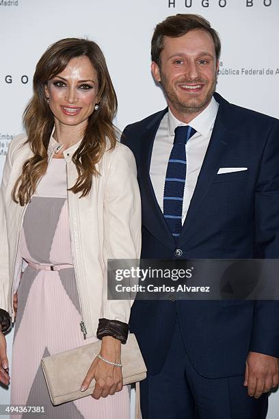 Juan Pena and wife Sonia Gonzalez attend the Hugo Boss 90th Anniversary party at the German Embassy on May 29, 2014 in Madrid, Spain.