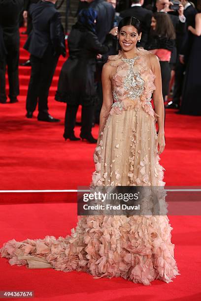 Stephanie Sigman attends the Royal World Premiere of "Spectre" at Royal Albert Hall on October 26, 2015 in London, England.