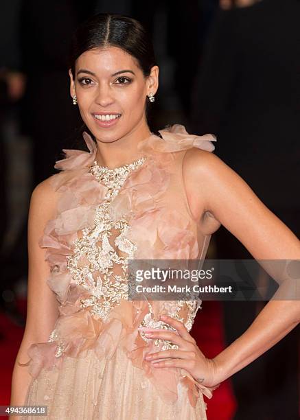 Stephanie Sigman attends the Royal Film Performance of "Spectre" at Royal Albert Hall on October 26, 2015 in London, England.