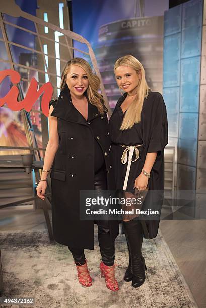 Diana Madison and Alli Simpson on the set at The Lowdown With Diana Madison on October 26, 2015 in Hollywood, California.
