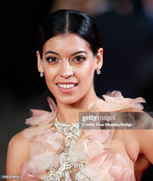 Stephanie Sigman attends the Royal Film Performance of 'Spectre' at The Royal Albert Hall on October 26, 2015 in London, England.