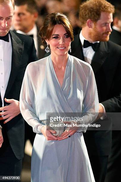Catherine, Duchess of Cambridge attends the Royal Film Performance of 'Spectre' at The Royal Albert Hall on October 26, 2015 in London, England.