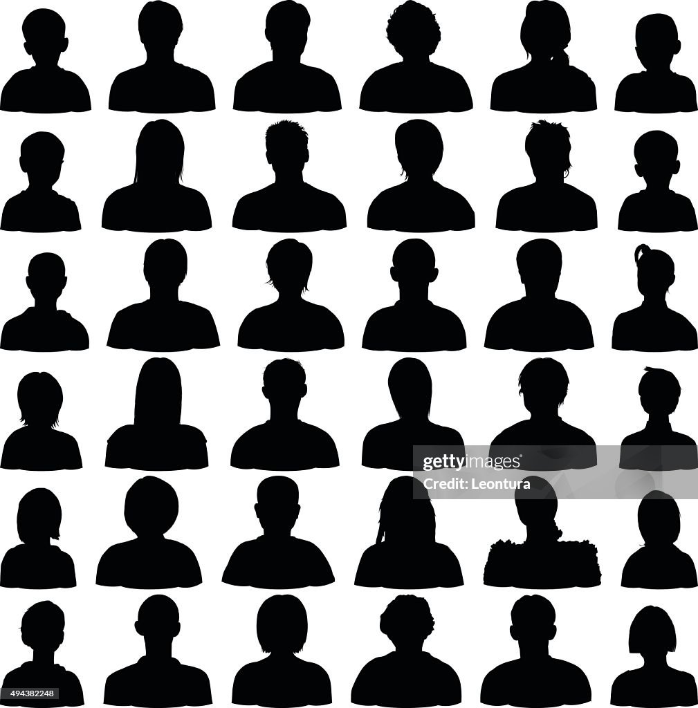 Detailed Head Silhouettes