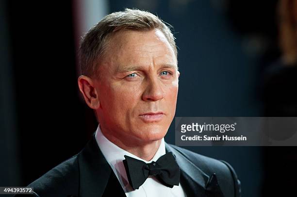 Daniel Craig attends the Royal Film Performance of "Spectre" at Royal Albert Hall on October 26, 2015 in London, England.