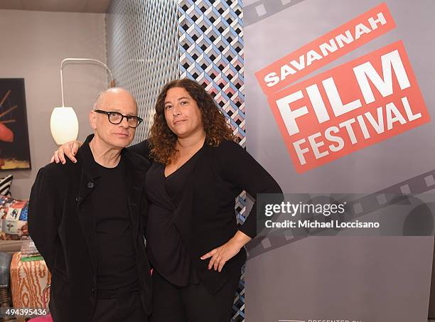 Composer David Lang and Malina Saval of Variety pose for a photo together prior to Q&A for Youth at Trustees Theatre during Day Three of the 18th...