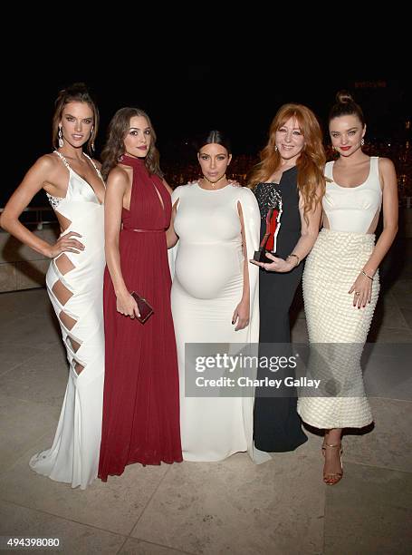 Models Alessandra Ambrosio, Olivia Culpo, tv personality Kim Kardashian West, honoree Charlotte Tilbury and model Miranda Kerr attend the InStyle...