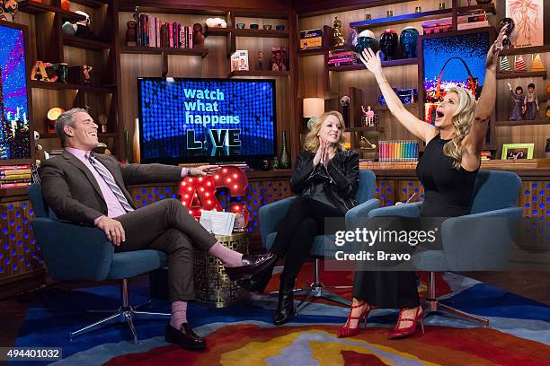 Pictured : Andy Cohen, Wendi McLendon-Covey and Alexis Bellino --