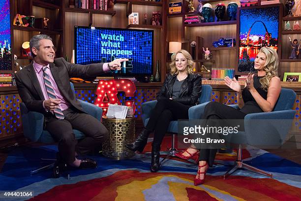 Pictured : Andy Cohen, Wendi McLendon-Covey and Alexis Bellino --