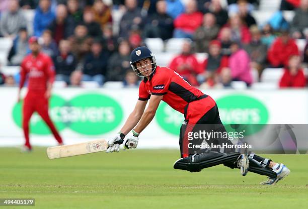 Calum MacLeod of Durham Jets during The Natwest T20 Blast match between Durham Jets and Lancashire Lightning at The Emirates Durham ICG on May 29,...