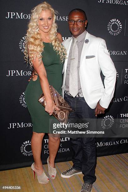 Amanda Davidson and comedian Tommy Davidson attend the Paley Center for Media's tribute to african-american achievements in television at the Beverly...