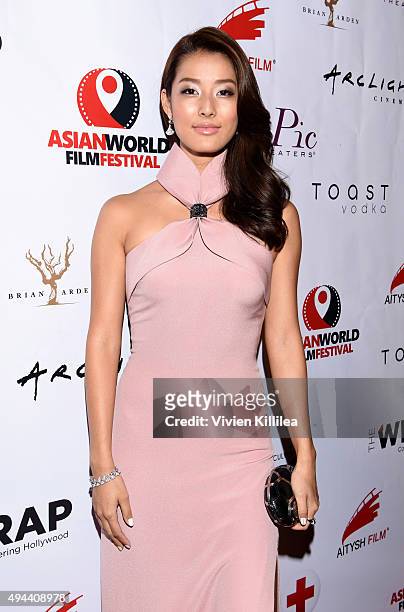 Actress Sumire Matsubara attends the Asian World Film Festival - Opening Night Red Carpet Awards Gala And Film at The Culver Hotel on October 26,...
