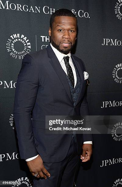 Rapper Curtis '50 Cent' Jackson attends The Paley Center For Media's Hollywood Tribute To African-American Achievements on October 26, 2015 in Los...