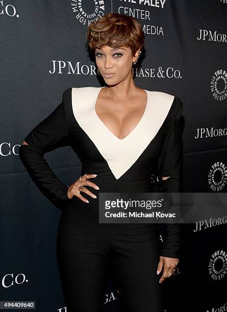 Personality/Model Tyra Banks attends the Paley Center For Media's Hollywood Tribute To African-American Achievements in Television, Presented by...