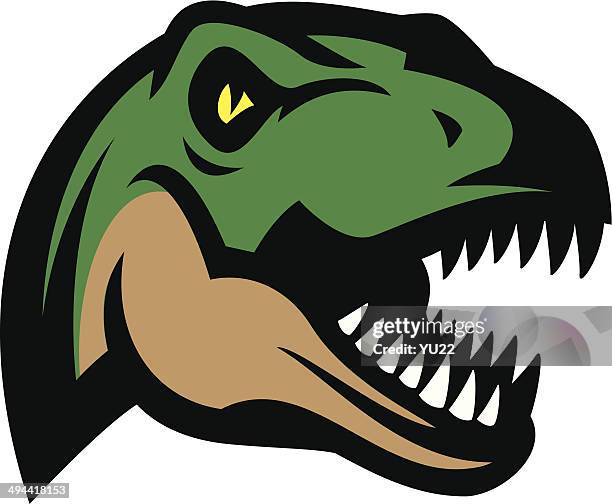 dinosaurier-head - tyrannosaurus rex stock-grafiken, -clipart, -cartoons und -symbole