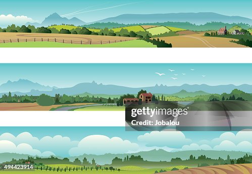 Set Rural Scene Landscape Set Rural Scene Landscape