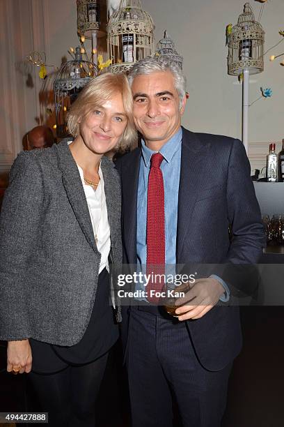 Vanessa Bruno and Frank Elbaz attend 'Le Bal Jaune 2015' Dinner Party At Hotel Salomon de Rothschild during FIAC on October 23, 2015 in Paris, France.