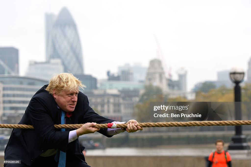 Boris Johnson Launches Poppy Day With An Armed Forces Tug Of War