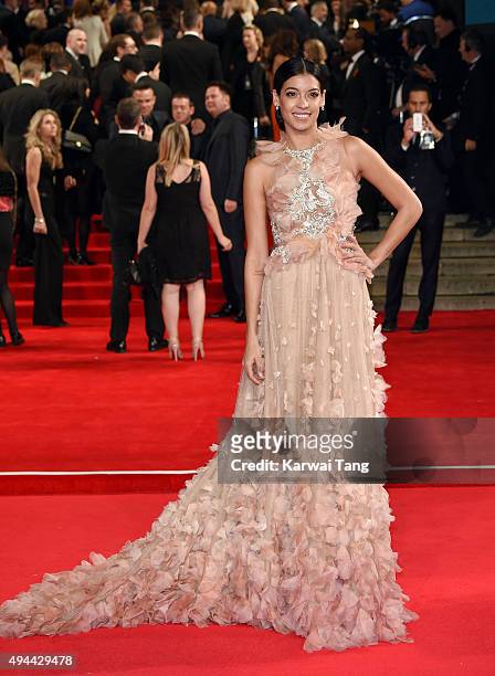 Stephanie Sigman attends the Royal Film Performance of "Spectre" at the Royal Albert Hall on October 26, 2015 in London, England.
