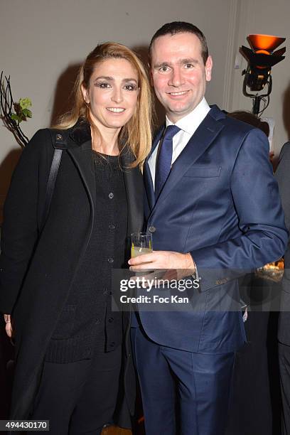 Julie Gayet and Alexandre Ricard attend 'Le Bal Jaune 2015' Dinner Party At Hotel Salomon de Rothschild during FIAC on October 23, 2015 in Paris,...