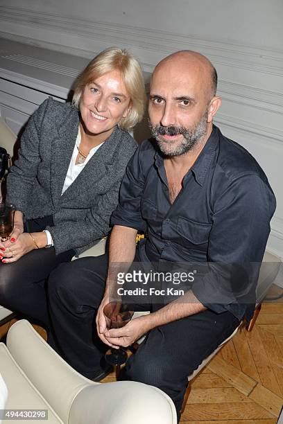 Vanessa Bruno;Gaspar Noe attend 'Le Bal Jaune 2015' Dinner Party At Hotel Salomon de Rothschild during FIAC on October 23, 2015 in Paris, France.