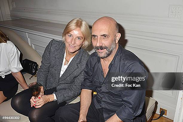 Vanessa Bruno;Gaspar Noe attend 'Le Bal Jaune 2015' Dinner Party At Hotel Salomon de Rothschild during FIAC on October 23, 2015 in Paris, France.