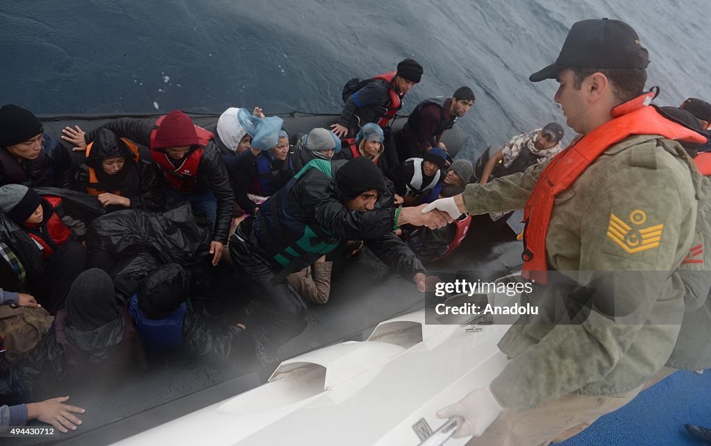 Coast guards rescue refugees off Turkish shores