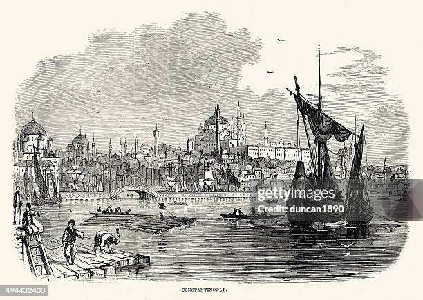 constantinople - hagia sophia istanbul stock illustrations