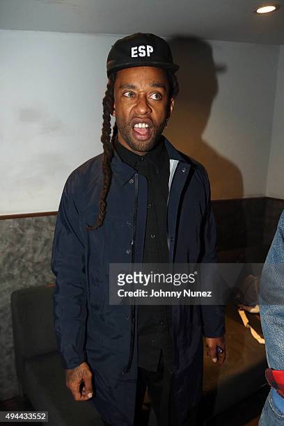 Recording artist Ty Dolla $ign backstage at his "Free TC" Debut Album Release concert at Highline Ballroom on October 26, 2015 in New York City.