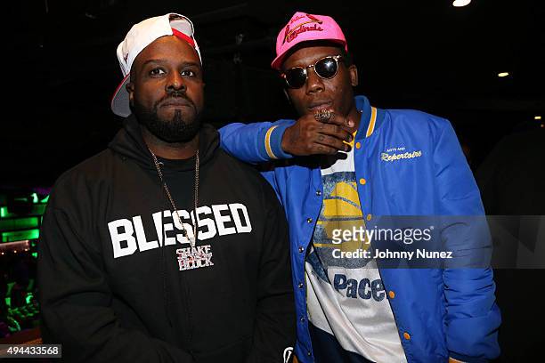 Funkmaster Flex and recording artist Skizzy Mars attend the Ty Dolla $ign "Free TC" Debut Album Release concert at Highline Ballroom on October 26,...