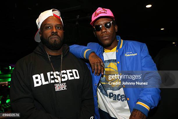 Funkmaster Flex and recording artist Skizzy Mars attend the Ty Dolla $ign "Free TC" Debut Album Release concert at Highline Ballroom on October 26,...