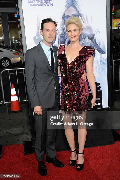 Actor Scoot McNairy and actress Whitney Able arrive for the Premiere Of Warner Bros. Pictures' "Our Brand Is Crisis" held at TCL Chinese Theatre on...