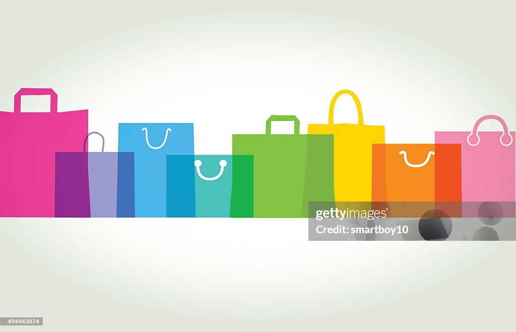 Sacos de compras com sacos de presente
