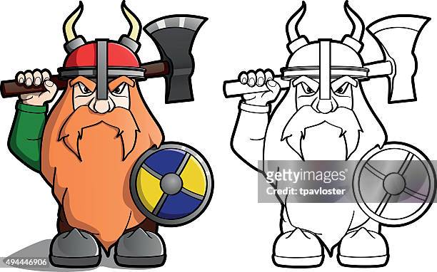 stockillustraties, clipart, cartoons en iconen met viking - viking warrior