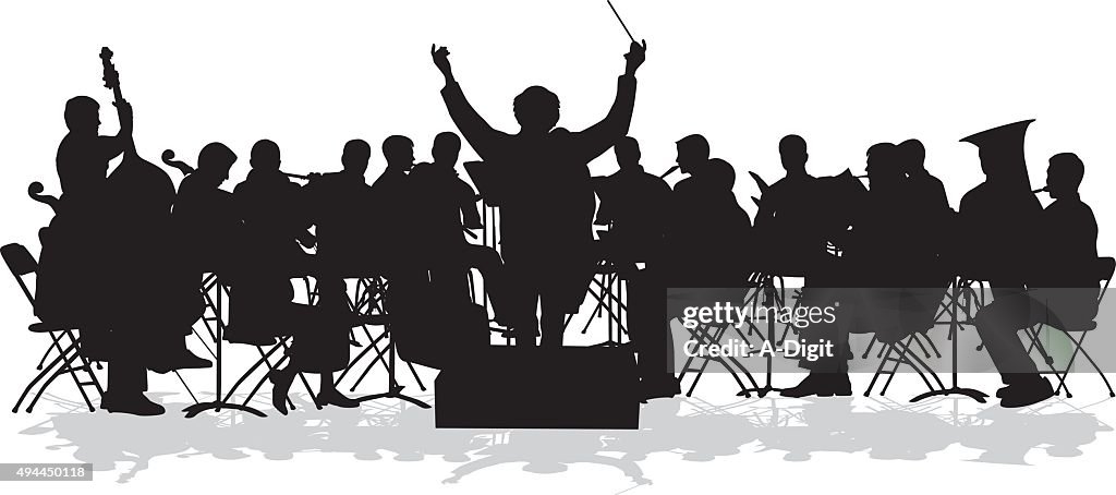 Orquestra Sinfônica de silhueta
