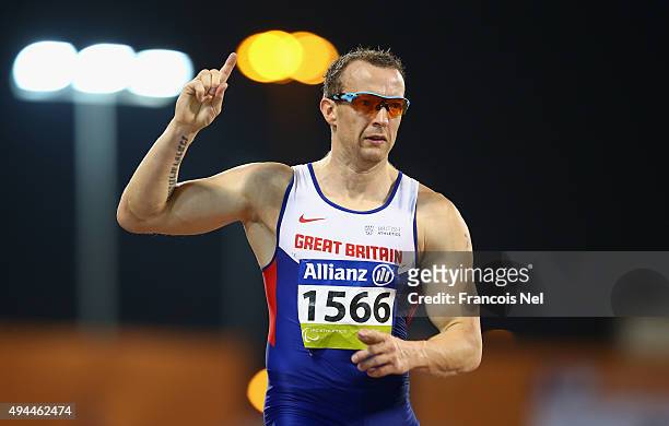 Richard Whitehead of Great Britain sets a new world record in the men's 200m T42 heats during the Evening Session on Day Six of the IPC Athletics...