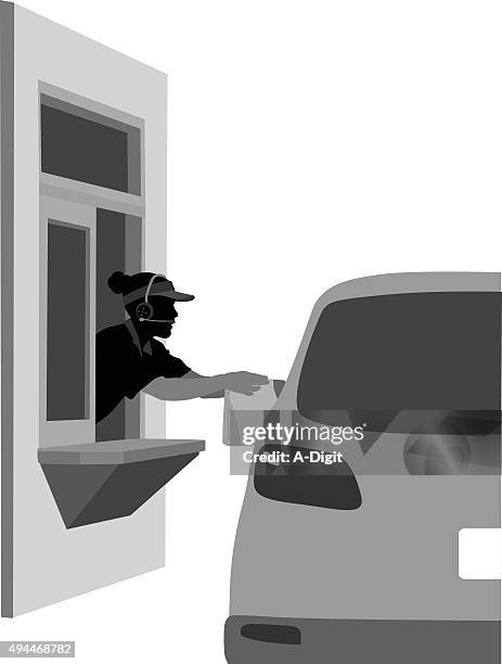 take out worker - car window stock illustrations