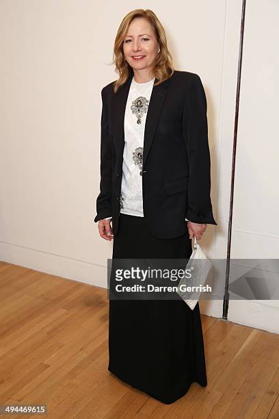 Sarah Mower attends a gala reception for the RCA Graduate Fashion show at Royal College of Art on May 29, 2014 in London, England.